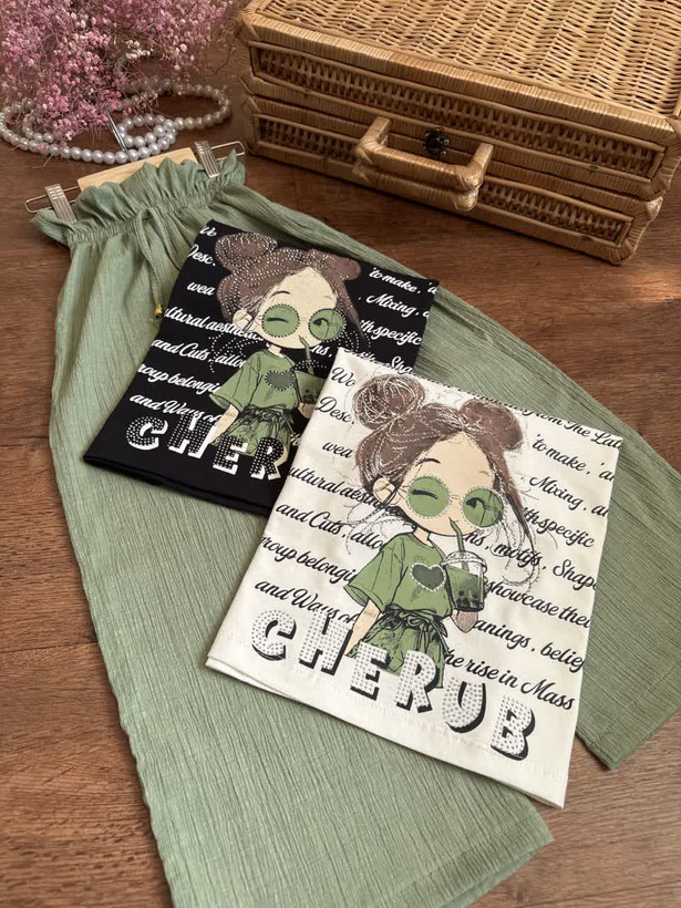 ست تیشرت و شلوار دخترانه، سایز ۵۰ تا ۶۵