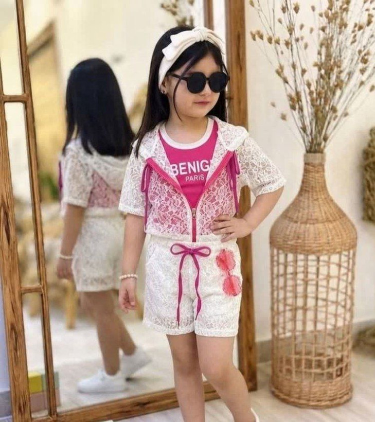 ست دخترانه، تاپ و شلوارک و رویه، مناسب ۲ تا ۹ سال